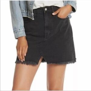 Madewell Raw Hem Rigid Denim A Line Skirt